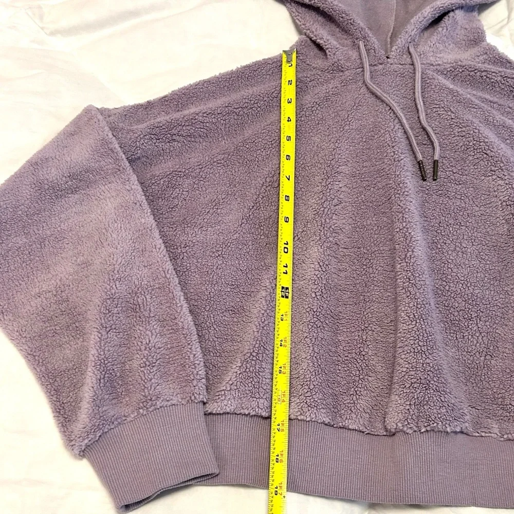 Adore Me Dorethea Lavender Sherpa Hoodie and Jogger Loungewear Set.
